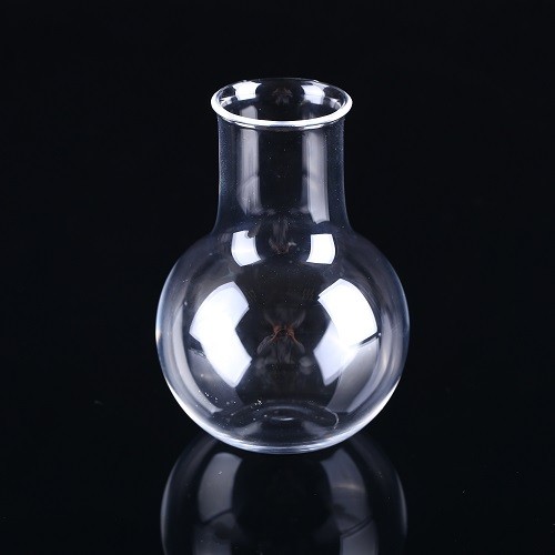 Customed Laboratory Glassware Round and Flat Bottom quartz glass flask 
